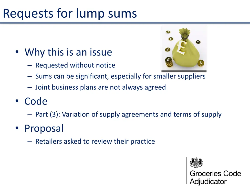 requests for lump sums
