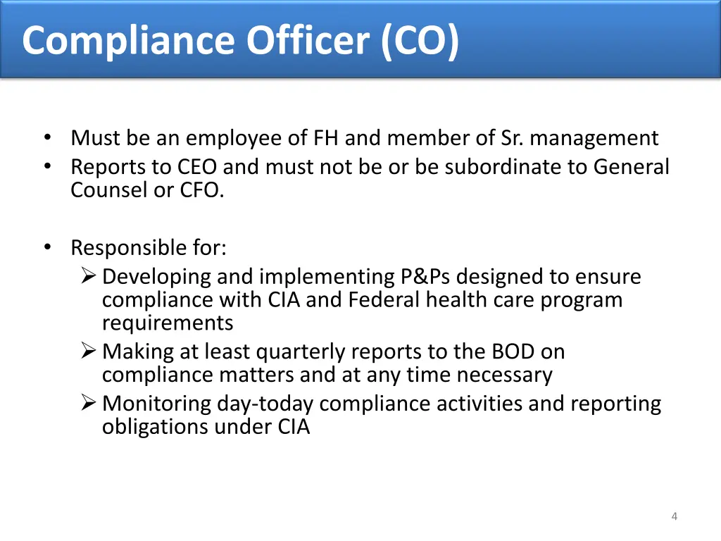 compliance officer co