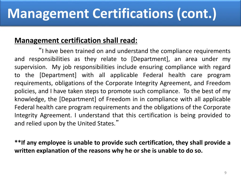 management certifications cont