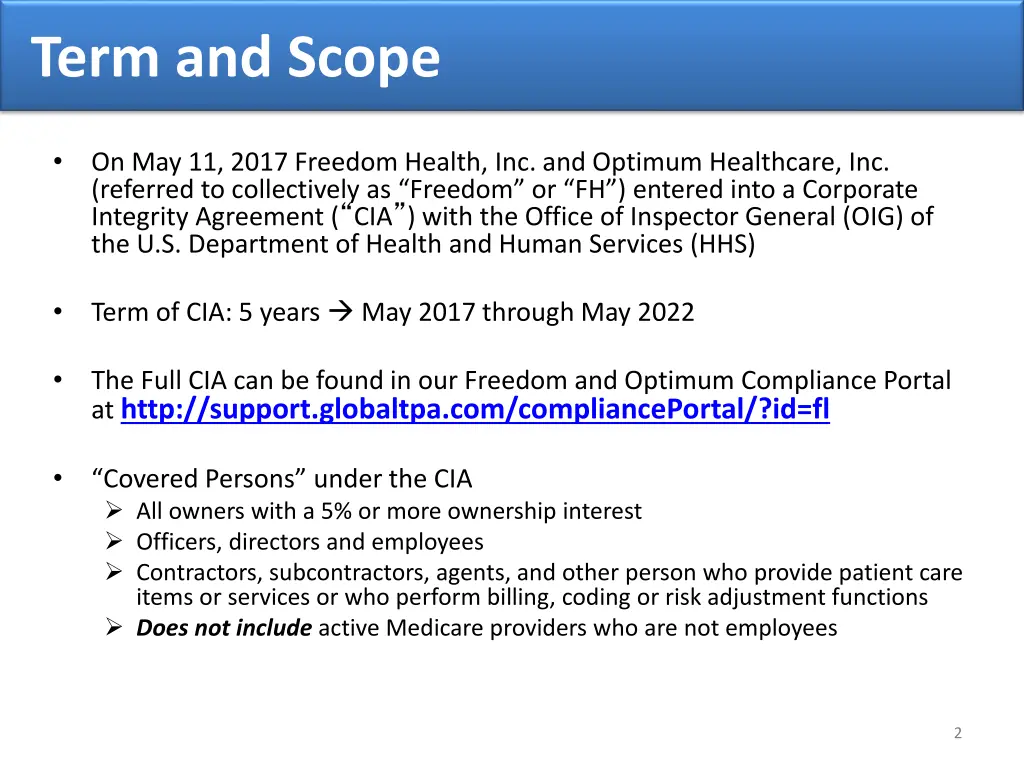term and scope