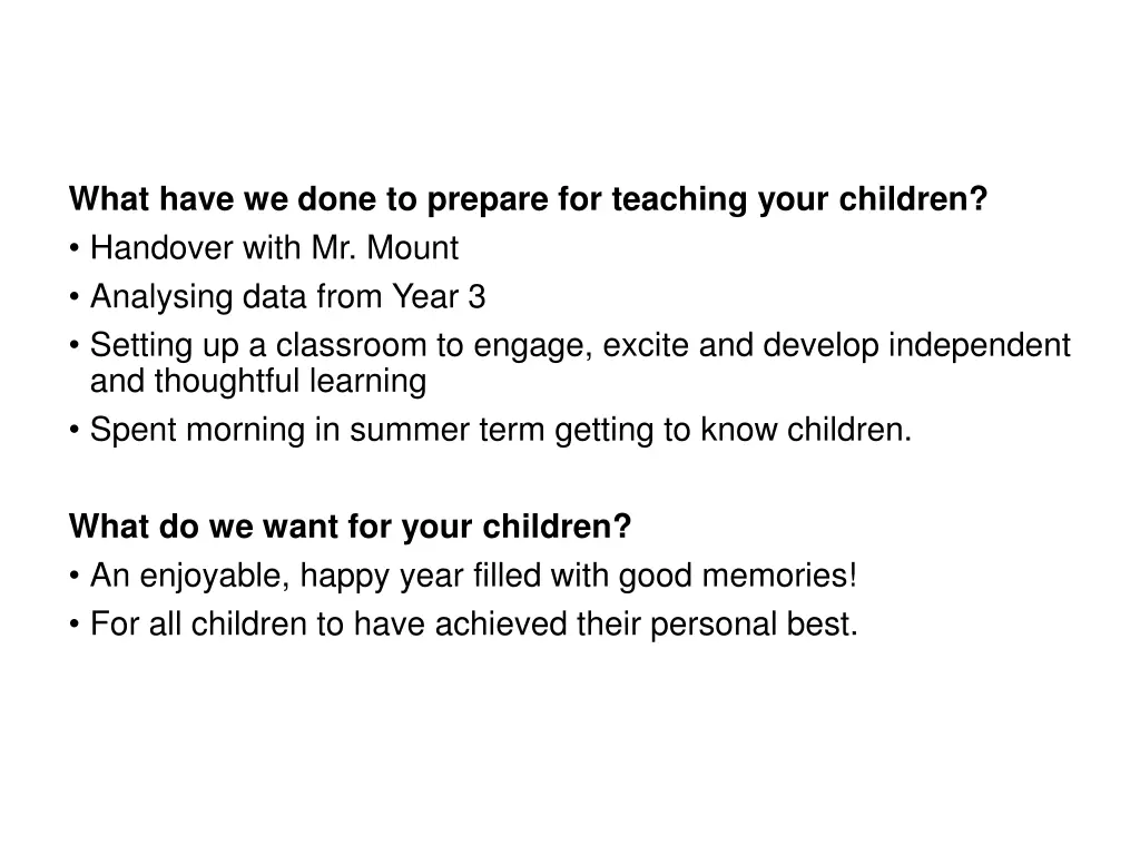 what have we done to prepare for teaching your