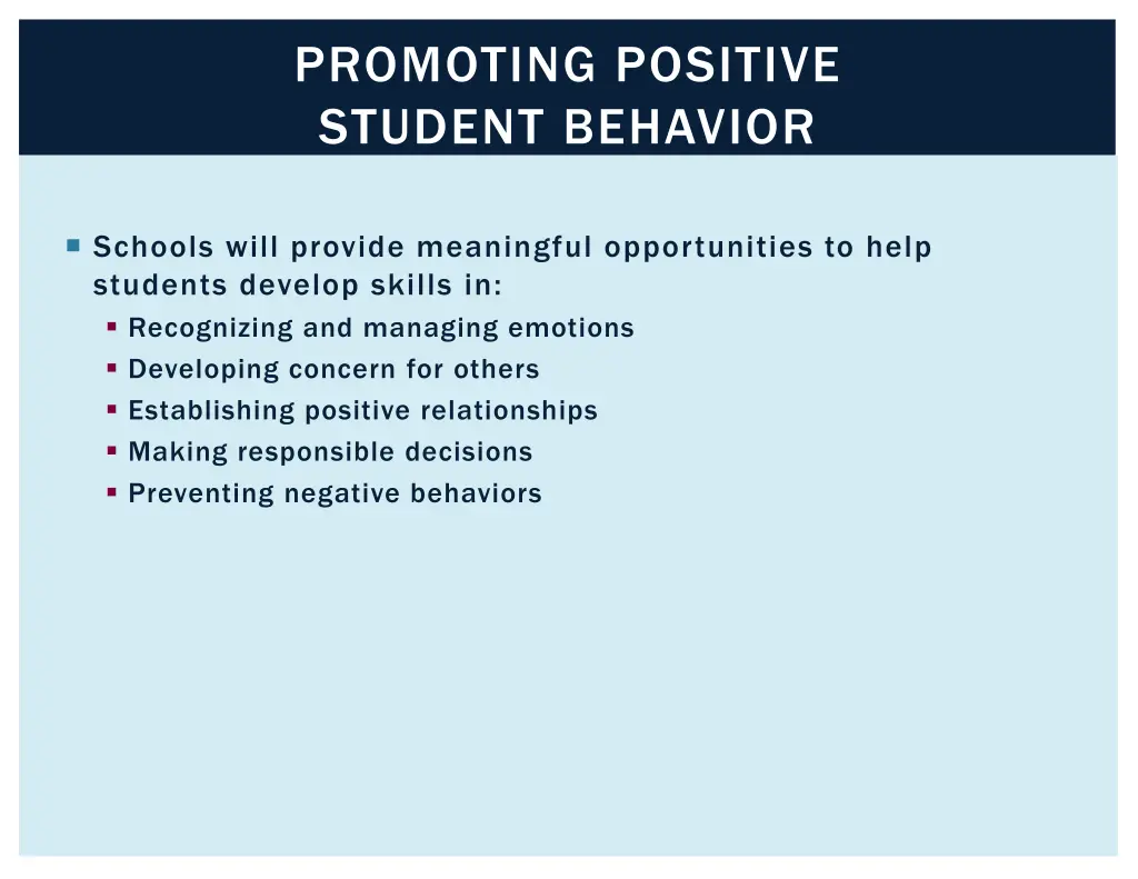 promoting positive student behavior