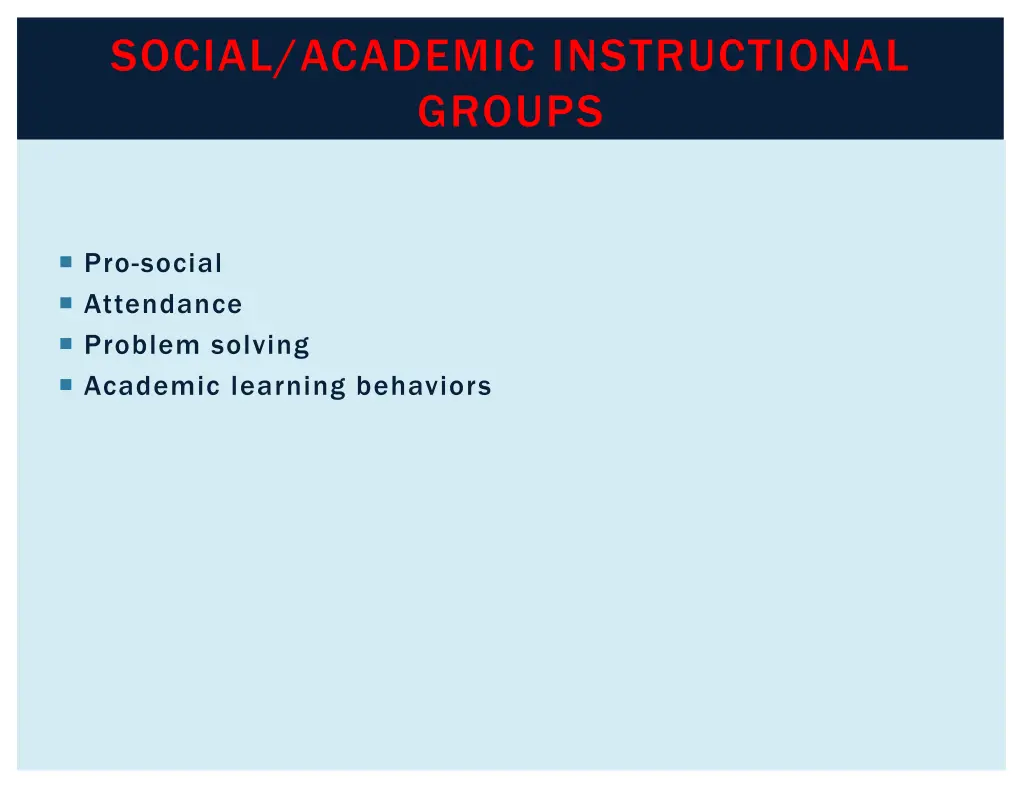 social academic instructional groups