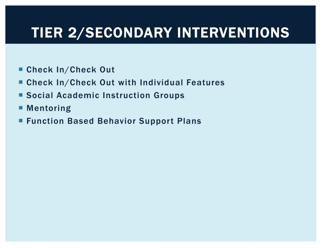 tier tier 2 secondary 2 secondary interventions