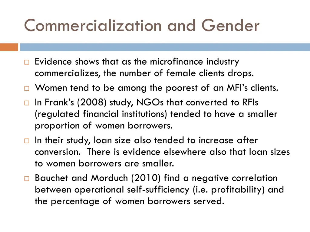 commercialization and gender