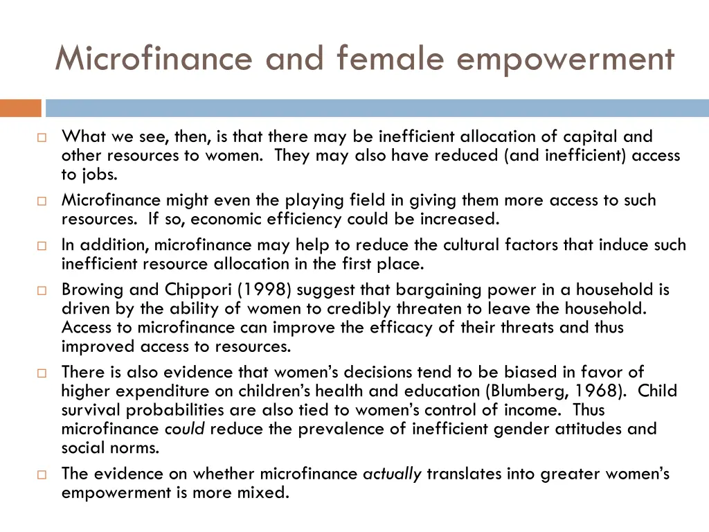 microfinance and female empowerment
