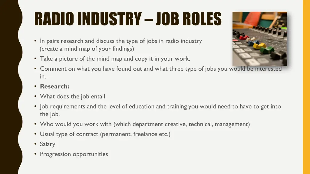 radio industry job roles