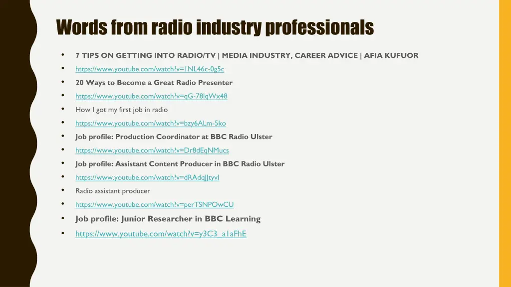 words from radio industry professionals