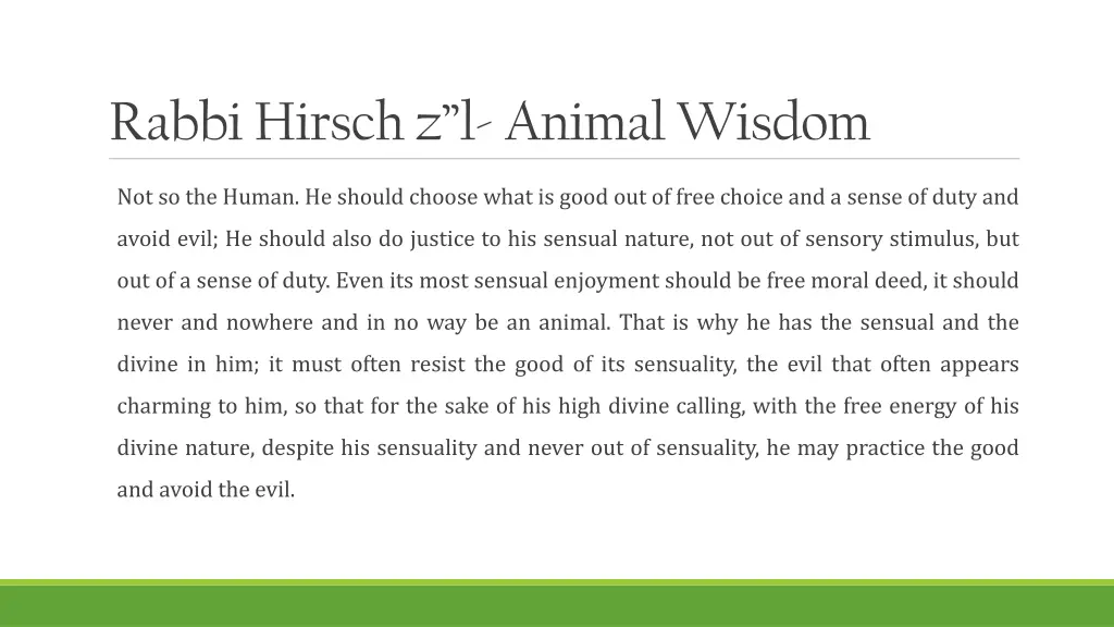 rabbi hirsch z l animal wisdom 1