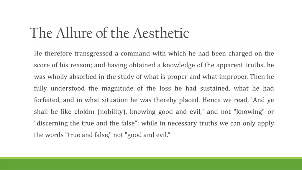 the allure of the aesthetic