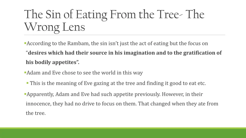 the sin of eating from the tree the wrong lens 1
