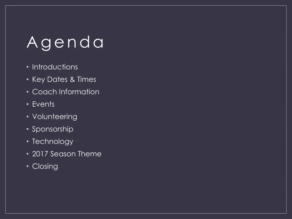 agenda
