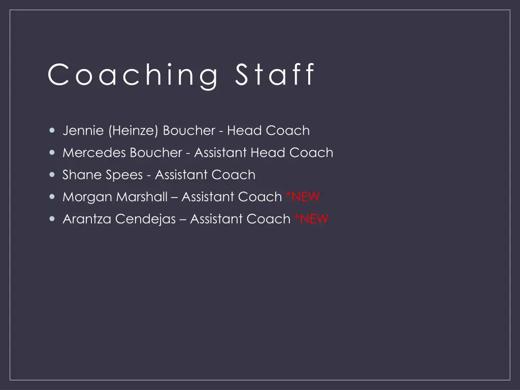 coaching staff