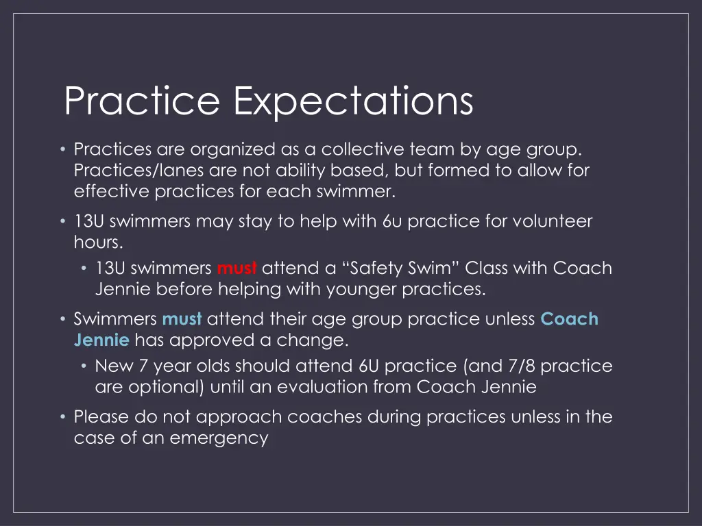 practice expectations 1