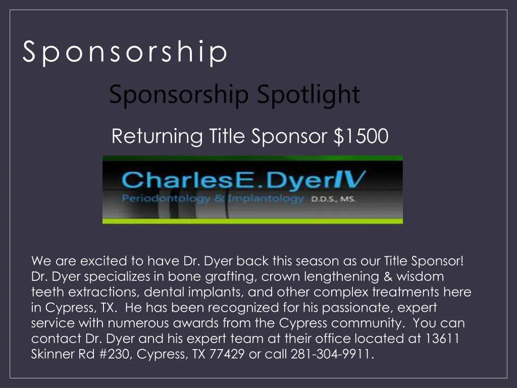 sponsorship sponsorship spotlight