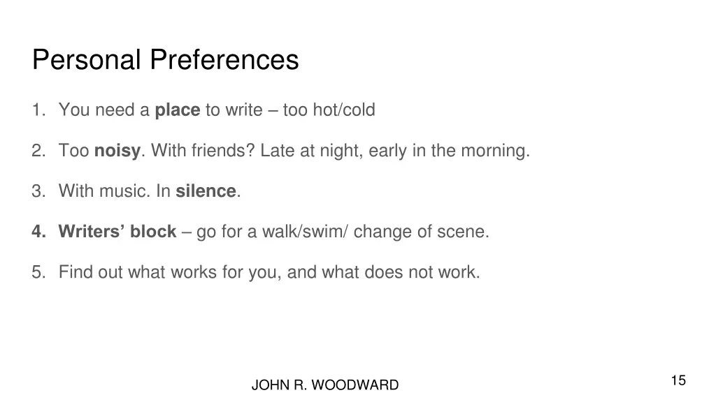 personal preferences