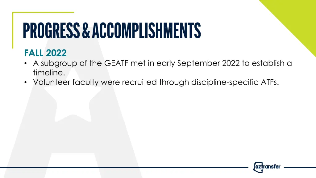 fall 2022 a subgroup of the geatf met in early