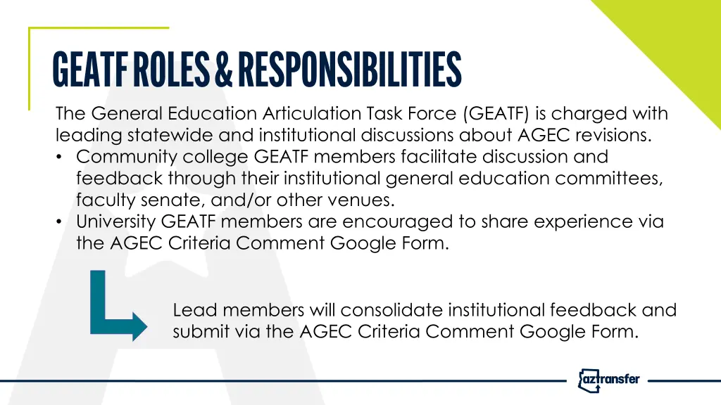 the general education articulation task force