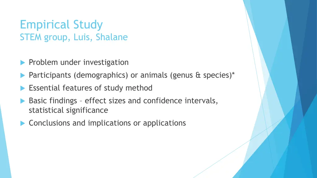 empirical study stem group luis shalane