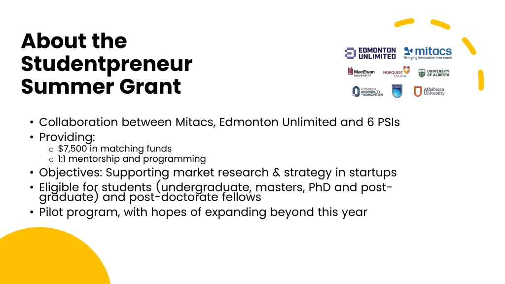 about the studentpreneur summer grant