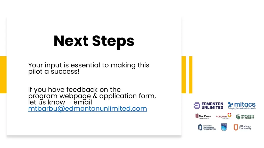 next steps