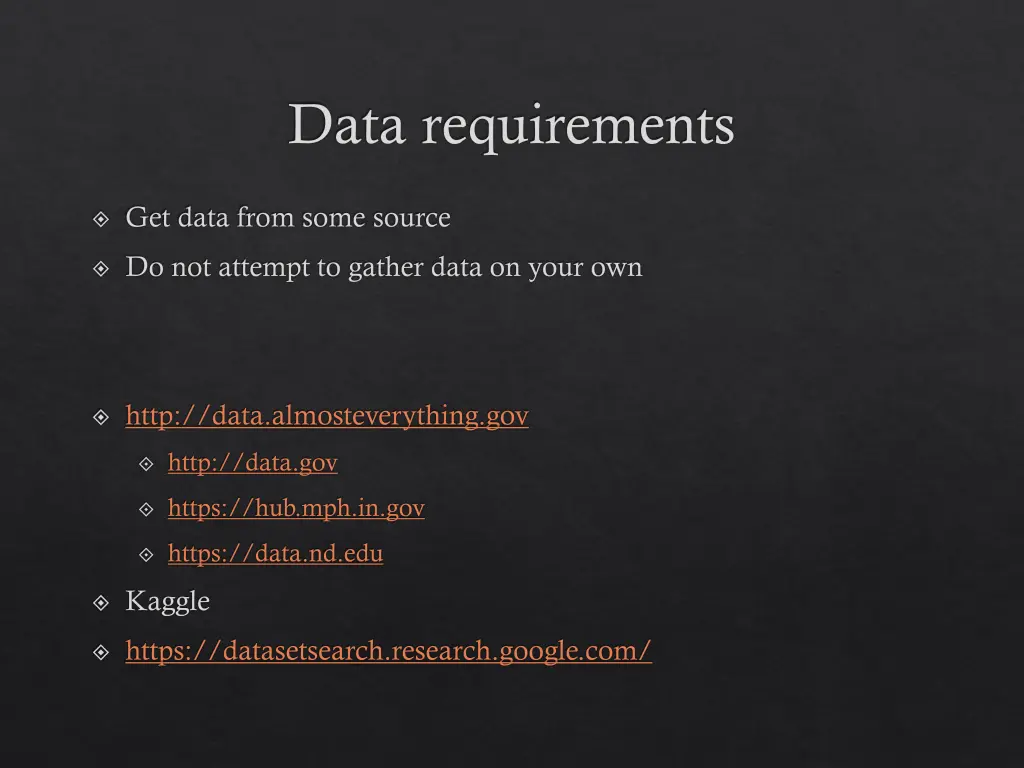 data requirements