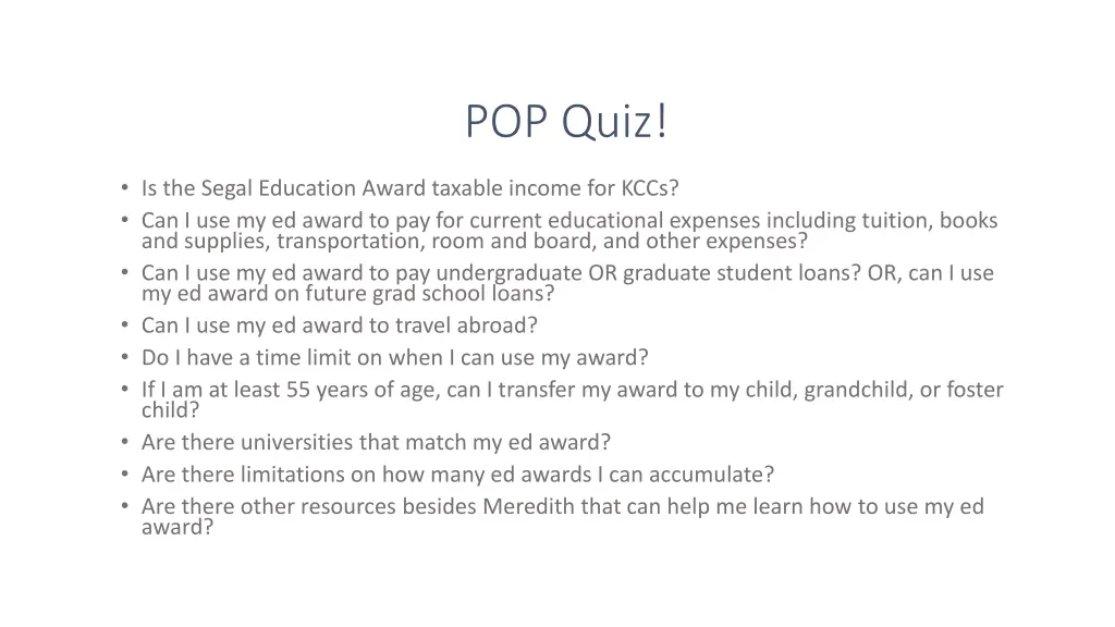 pop quiz