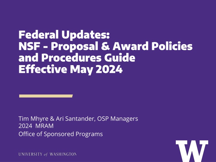 federal updates nsf proposal award policies
