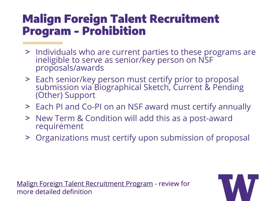 malign foreign talent recruitment program