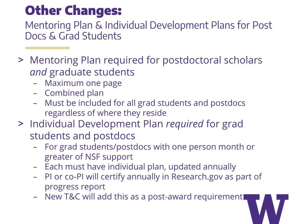 other changes mentoring plan individual