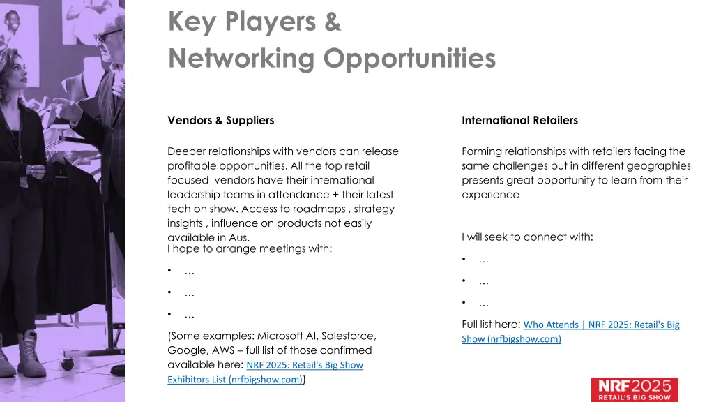 key players networking opportunities