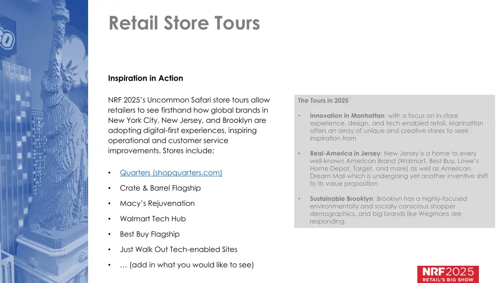retail store tours