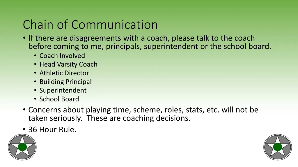 chain of communication if there are disagreements