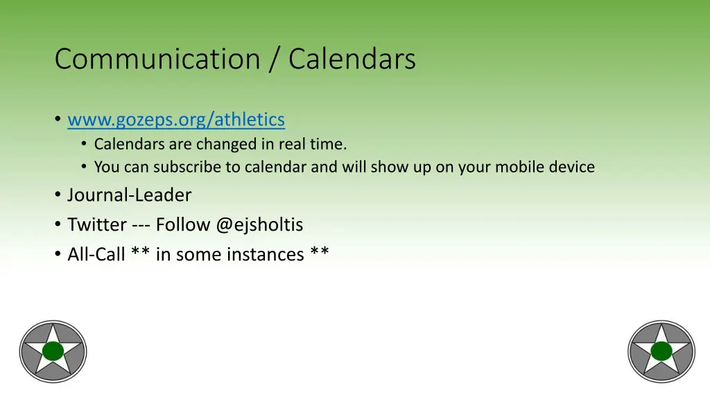 communication calendars