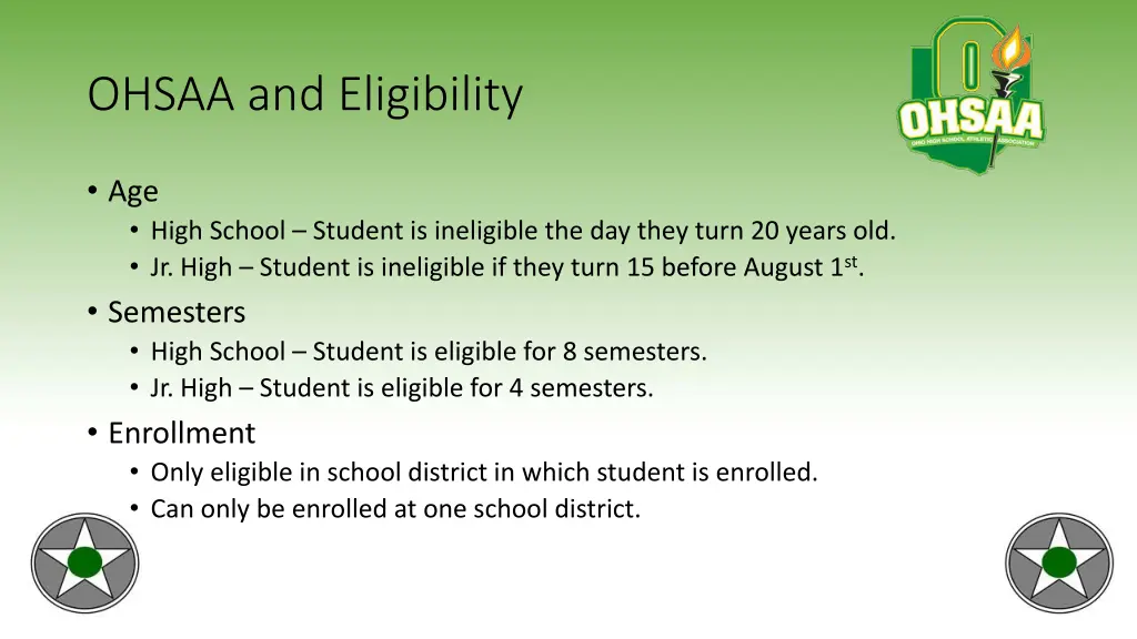 ohsaa and eligibility 1