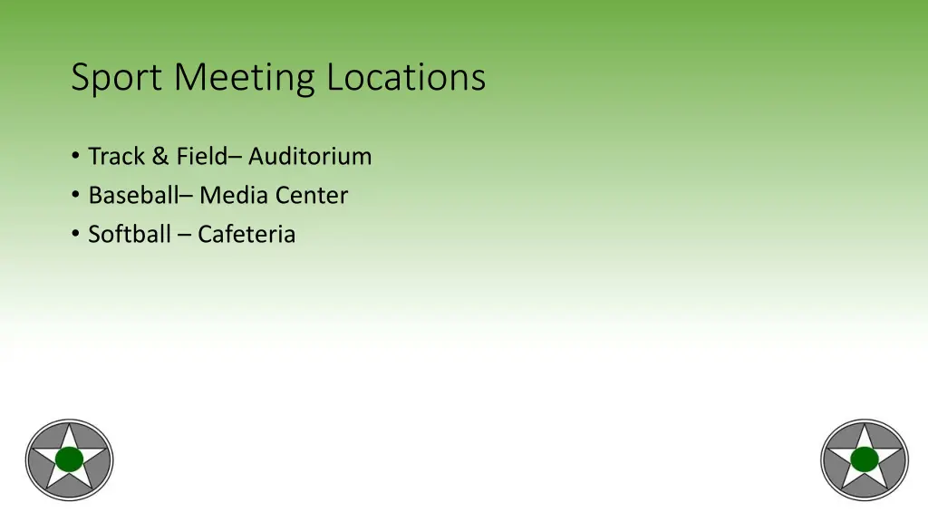 sport meeting locations