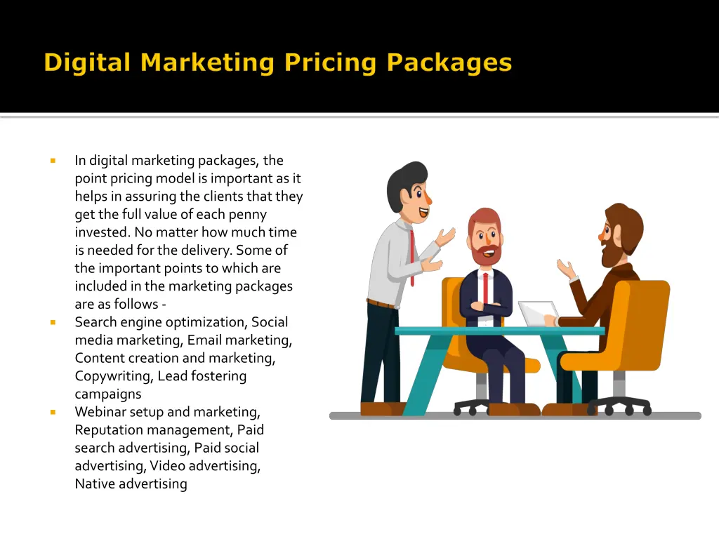 in digital marketing packages the point pricing