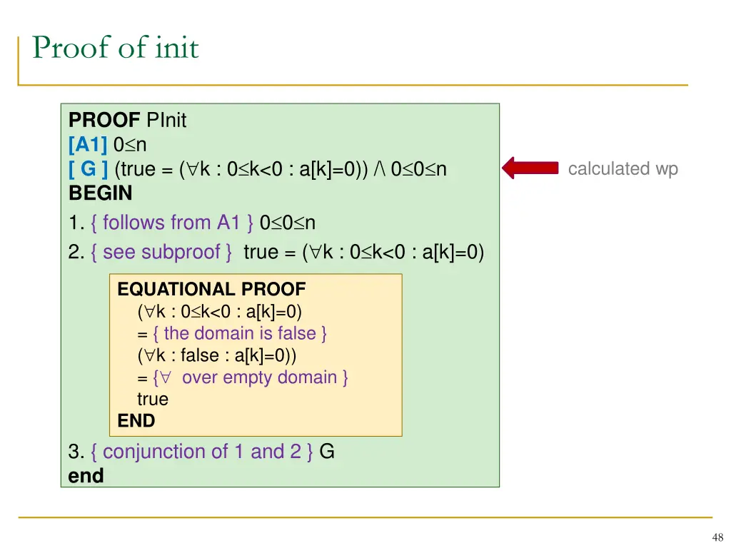 proof of init