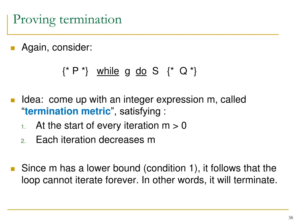 proving termination