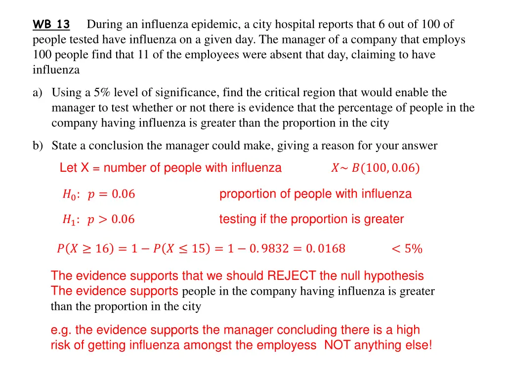 wb 13 during an influenza epidemic a city
