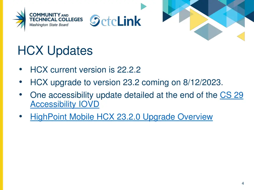 hcx updates