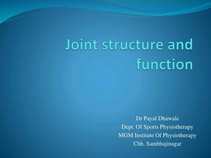 dr payal dhawale dept of sports physiotherapy