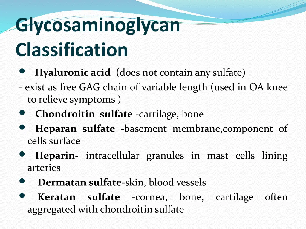glycosaminoglycan classification hyaluronic acid