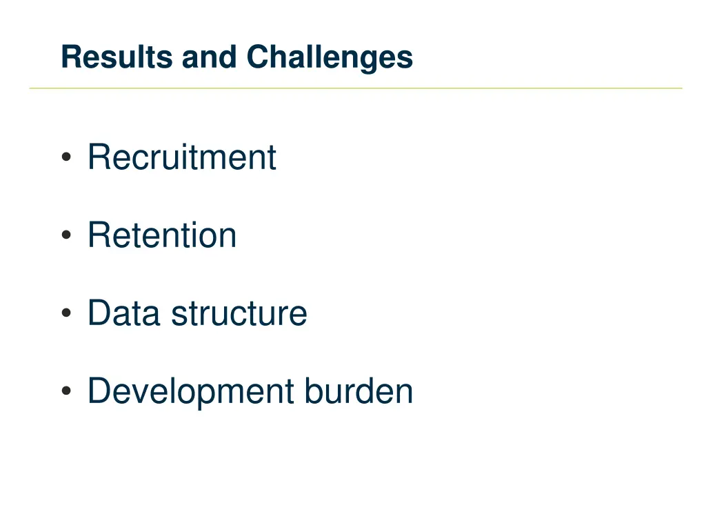 results and challenges