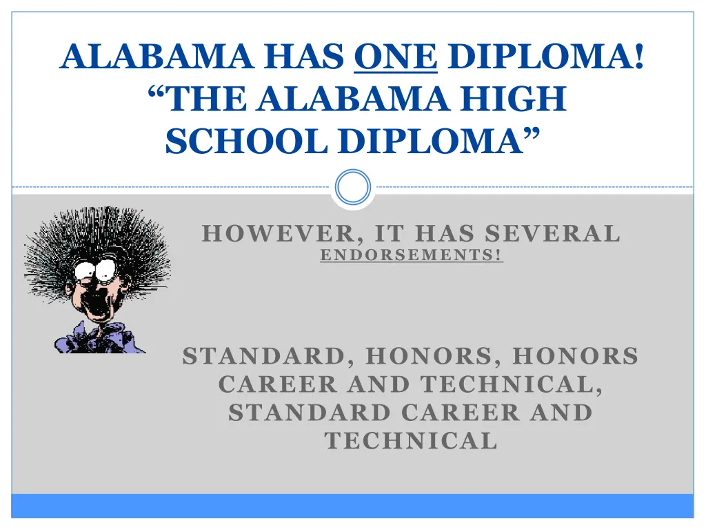 alabama has one diploma the alabama high school
