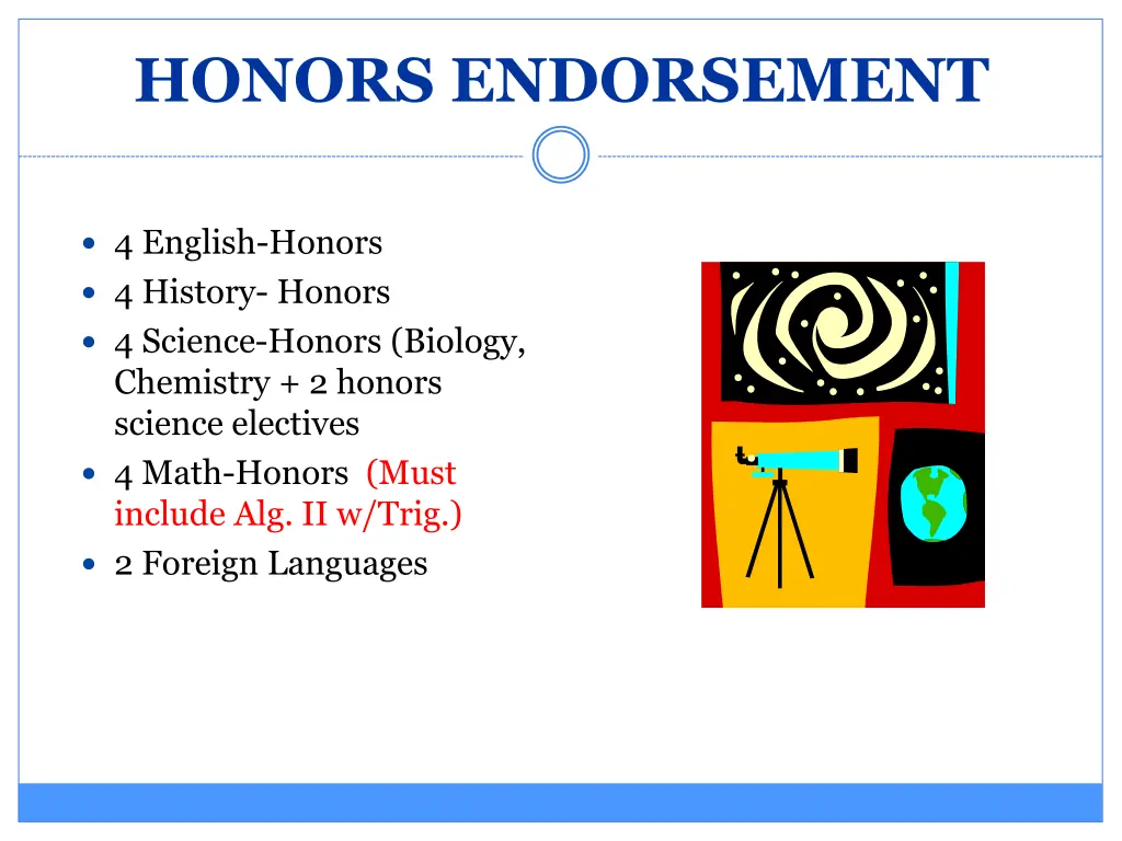 honors endorsement