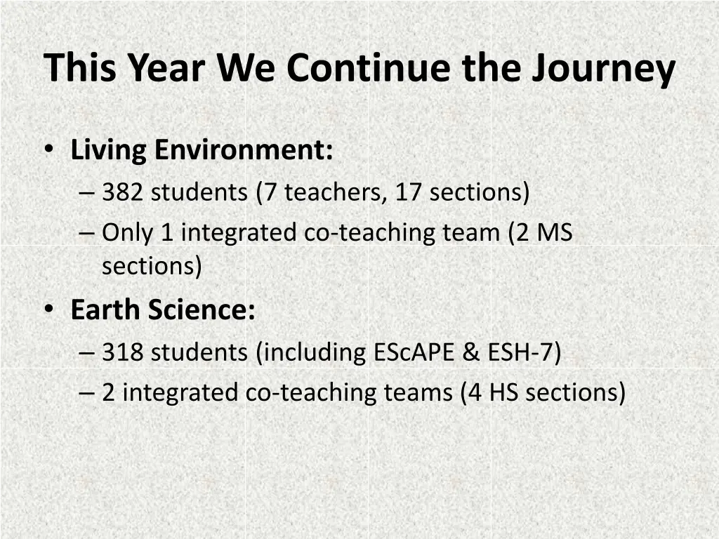 this year we continue the journey