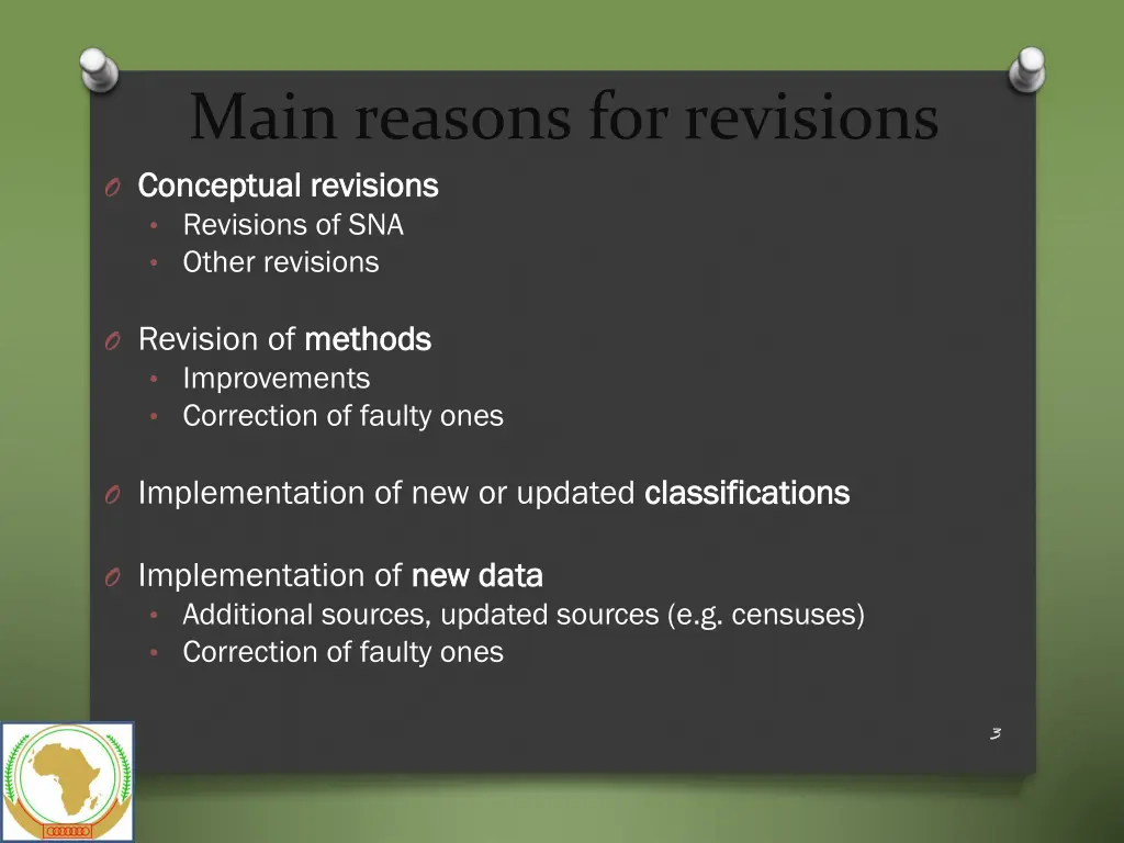 main reasons for revisions o conceptual