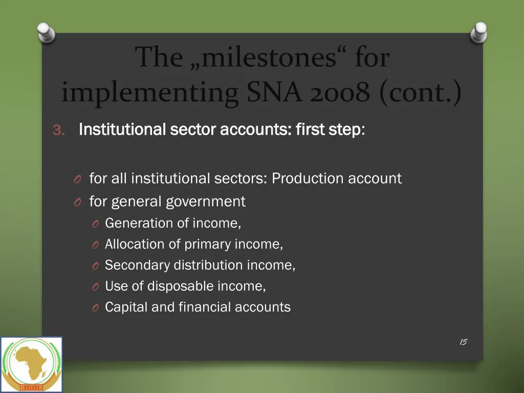 the milestones for implementing sna 2008 cont