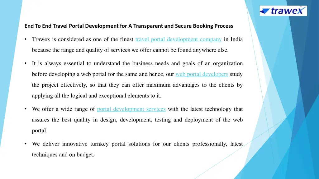 end to end travel portal development